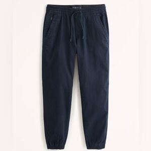 Abercrombie & Fitch All Day Jogger Pants Men Large Navy Blue Cotton Drawstring